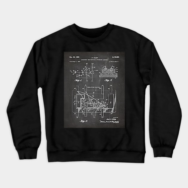 First Circuit Patent - Electrician Maker Workshop Art - Black Chalkboard Crewneck Sweatshirt by patentpress